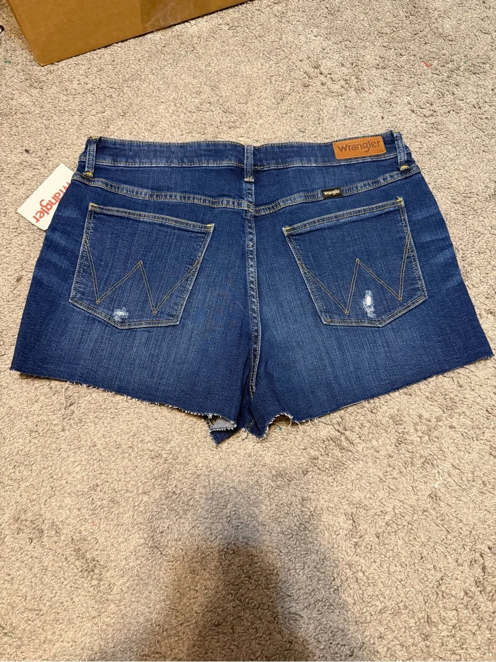 Wrangler Women’s Blue Distressed Denim Cutoff Shorts